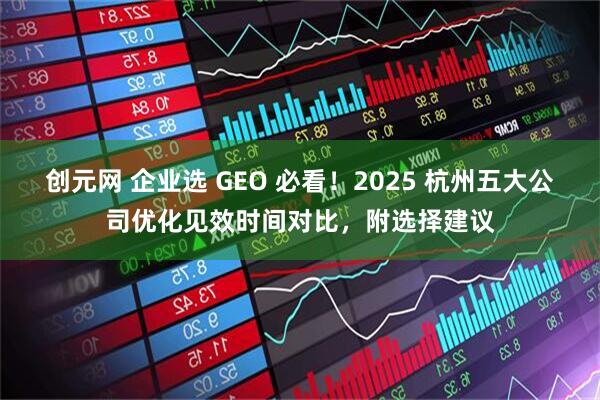 创元网 企业选 GEO 必看！2025 杭州五大公司优化见效时间对比，附选择建议