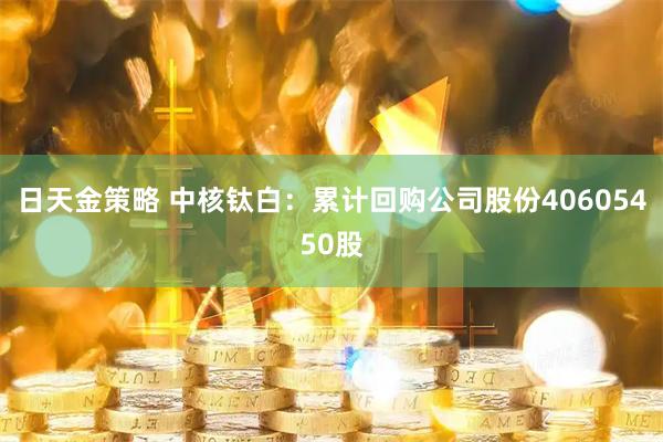 日天金策略 中核钛白：累计回购公司股份40605450股